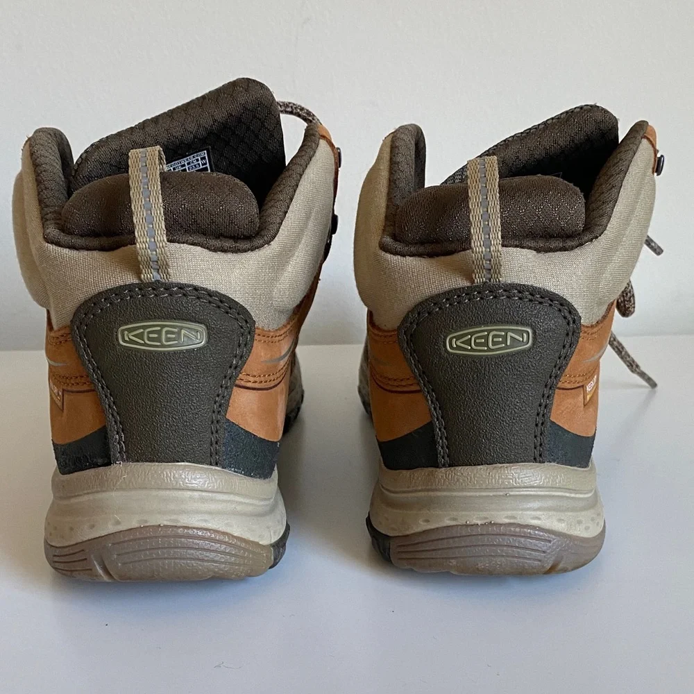 KEEN Womens Leather Hiking Boots Size 6.5US Waterproof Outdoor Boots Orange Gray - Picture 4 of 11